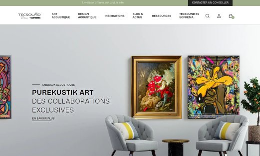 Site Tecsound Déco by Soprema par Aire Libre, version desktop
