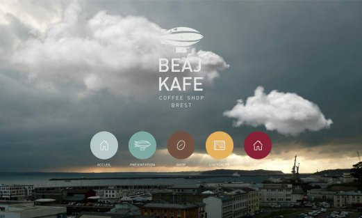 Site Beaj Kafé par Aire Libre, version desktop