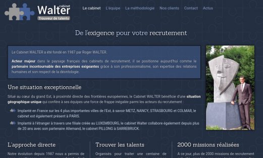 Site Cabinet Walter par Aire Libre, version desktop