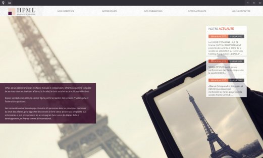 Site HPML Avocats par Aire Libre, version desktop
