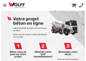 Site Wolff Matériaux par Aire Libre, version tablette